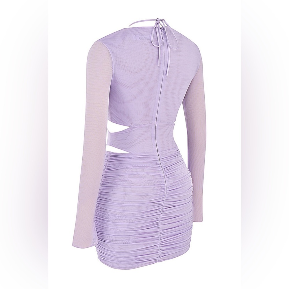 House of CB Mistress Rocks AURA Gathered Lilac Mini Dress XS - Picture 5 of 10